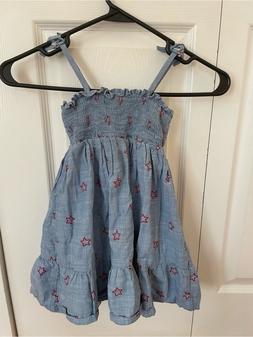 Cat & Jack Patriotic Light Blue Star Print Sundress with Red Stars